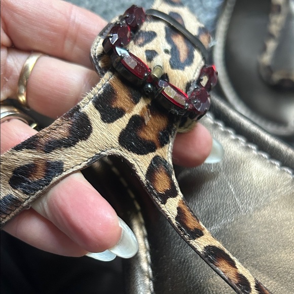Donald J. Pliner Leopard Sandals with Red Details - Picture 6 of 6